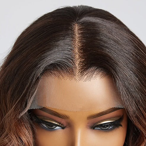 T-Part Brown Ombré Bob Wig