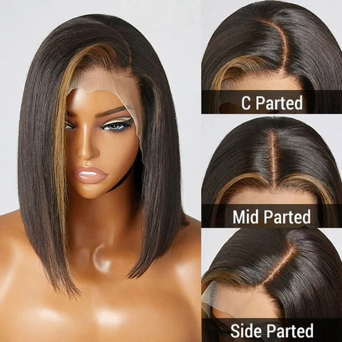 Straight Bob Highlights 13x4 Wig