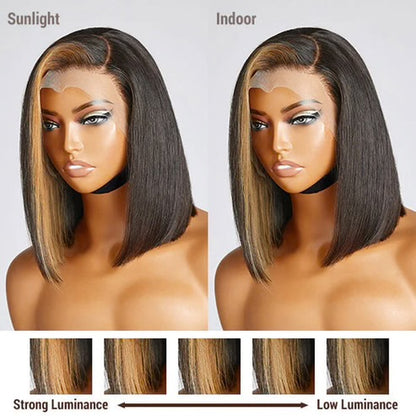 Straight Bob Highlights 13x4 Wig