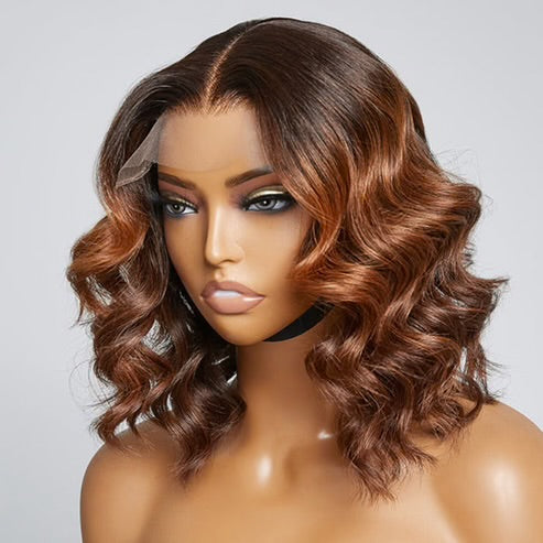 T-Part Brown Ombré Bob Wig