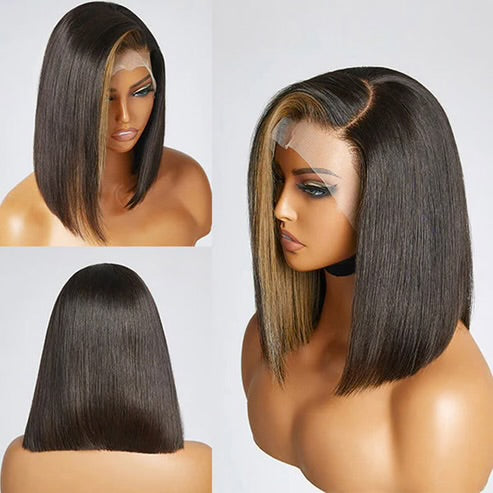 Straight Bob Highlights 13x4 Wig